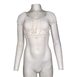 Lulus Cropped Cut Out Blouse Size XS